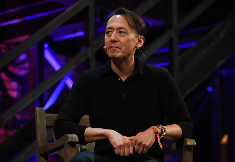 Mailchimp co-founder and CEO Ben Chestnut speaking on stage at the Collision conference in 2019