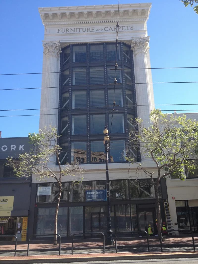 Zendesk's office building at Market and Taylor Streets in San Francisco, seen from the street