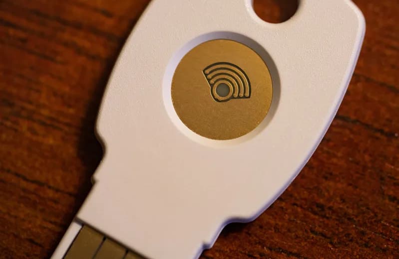Google Titan USB security key used for two-factor authentication