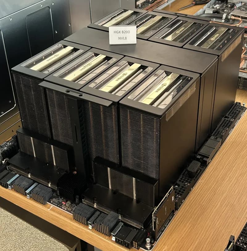 NVIDIA DGX B200 server system on display.